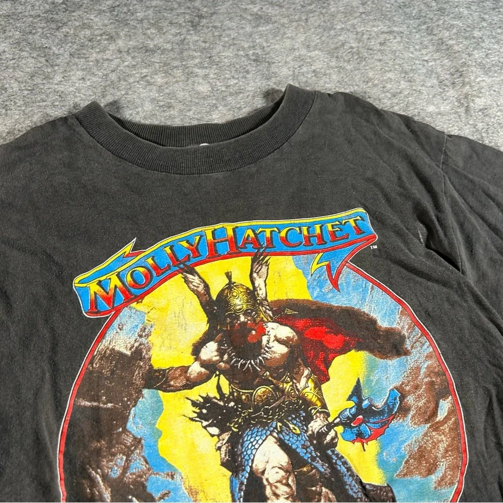 Vintage Molly Hatchet Shirt Mens Small Black 80s Hell Yeah Tour Band‎ 1988 Rock